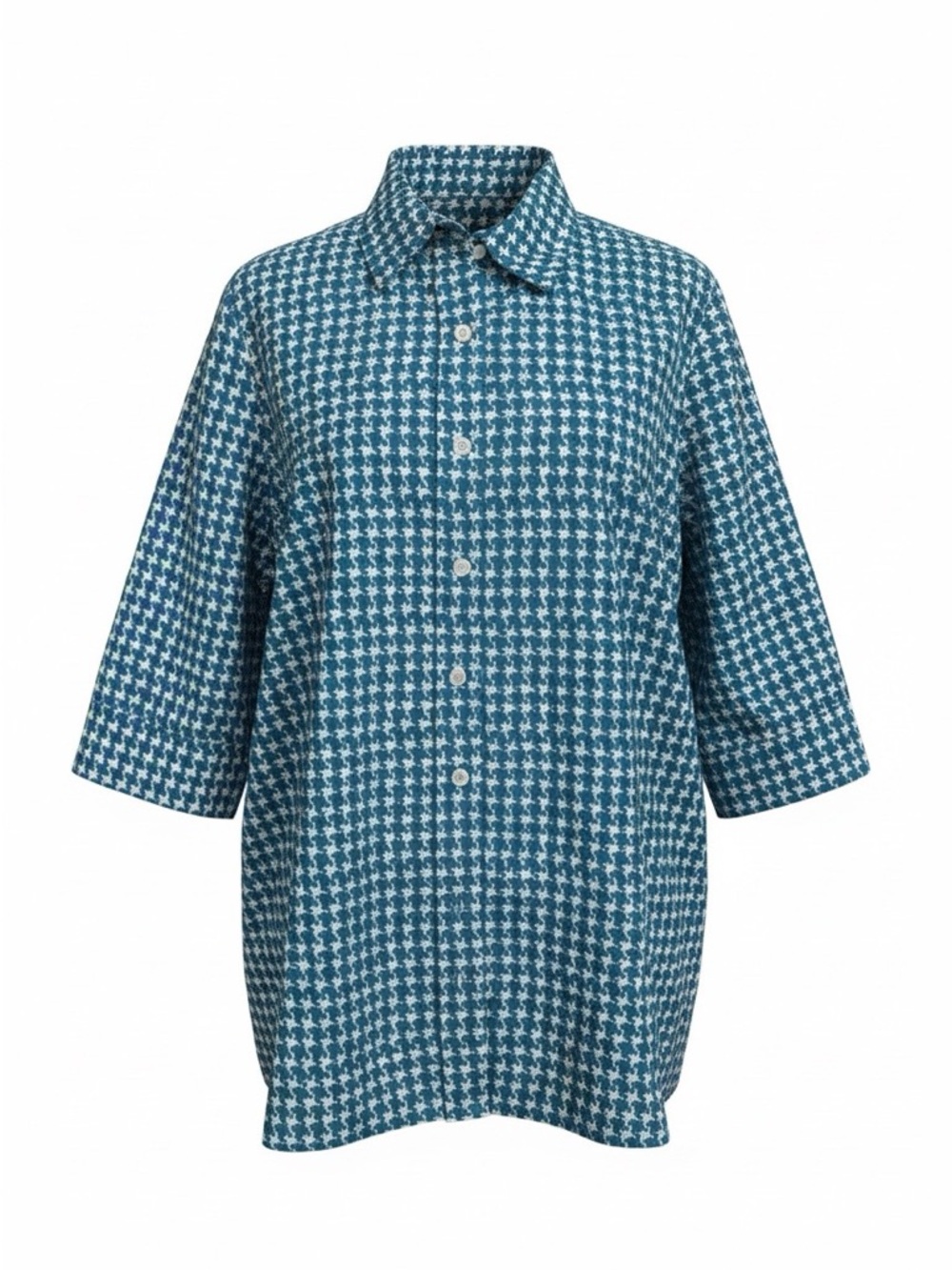 American Sweetheart Medium Teal Button-Up Top BT3